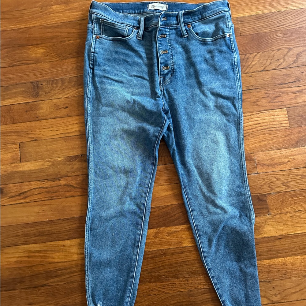Madewell high rise skinny button fly crop